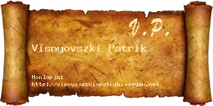 Visnyovszki Patrik névjegykártya